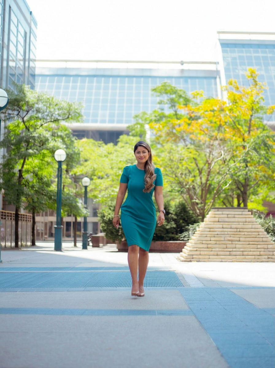 Sandeep Aujla walking through the city