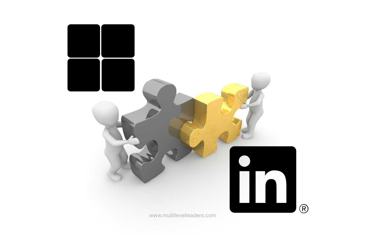 Microsoft and LinkedIn puzzle pieces fitting together, symbolizing post-acquisition integration strategy